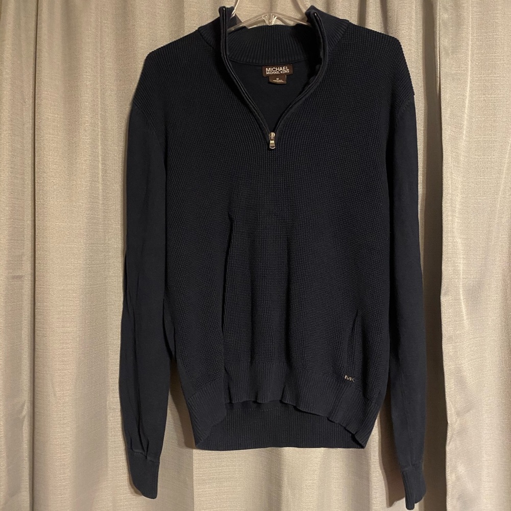 MICHAELKORS💙MENS DARK BLUE PULLOVER WITH ZIPPER